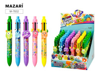 Ручка шар. многоцв. 6-ти цветная, "Монтсрики" цветной корпус с рис. 1,0мм