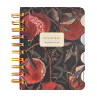 Записная книжка А6 120л. тв.обл., гребень "Art journal. Гранат" лин./точка, разделители