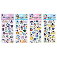 Наклейки 3D 10*22см "Космонавты" 3 дизайна