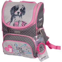 Ранец школьный 35*26*20см Mini. Dog Princess" полиэстер,  1 отд на замке, 3 карм, светоотр. 800гр