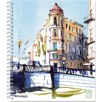 Тетрадь А5  96л кл.,    "Питерские скетчи" гребень