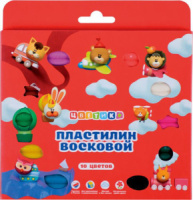 Пластилин 10цв 150гр. Цветик, восковой  со стеком, карт.упак.