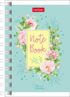 Блокнот А7  40л гребень "Floral dreams" клетка