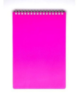 Блокнот А5 пласт.обл. 80л "DIAMOND НЕОН розовый" ГРЕБЕНЬ, кл.