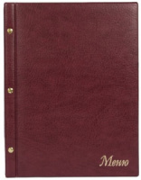 Папка Адресная А4 "Меню" на винтах, 10 файлов съёмных, бордо