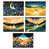 Альбом А4 24л скоба пласт.обл. "Навстречу к звездам" пл. 100 гр/м, 5диз.в блоке