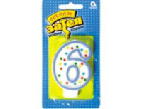 Свеча-цифра "6", 7,6см.