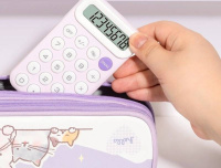 Калькулятор  8 разр. Deli  карманный, фиолетовый EM10