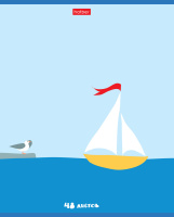 Тетрадь А5 48л кл. Hatber "Приключения чайки" мат.лам., 5 диз.в спайке, белизна 100%