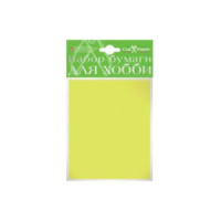 Цветная бумага, однотонная А6 10лист. "Лимонный"
