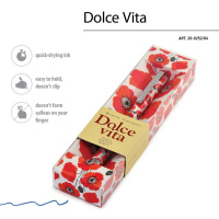Ручка в футляре "Dolce Vita. Маки" шарик., 0,7мм, металл., синие чернила