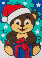 Аппликация из песка "Весёлый медвежонок" 10*15см 4+