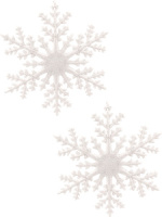 Набор подвесных украшений "Блестящие снежинки" 15см, 2 шт, пластик