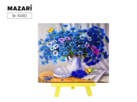 Мозаика алмазная по номерам 21*25см "Букет васильков" с мольбертом