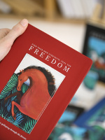 Ежедневник дат. 2026г А5 176л., кожзам, интегр.пер. "Art. Красный" нашивка, ляссе