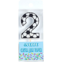 Свеча-цифра "2" Футболист, 5см