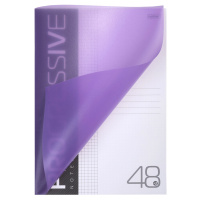 Тетрадь А4  48л кл. скоба Hatber  пласт.обл. "PROGRESSIVE. Фиолетовая"