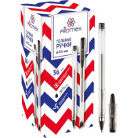 Ручка гелевая Attomex 0,5мм, прозрачный корп., черная