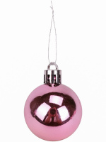 Набор елочных шаров 4 см,  24 шт. "Новогоднее настроение" розовый
