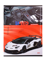 Тетрадь А5 12л косая лин. Проф-Пресс "Стремительные автомобили", 5 диз.в спайке*