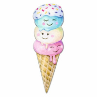 Закладка картонная фигурная "Веселый рожок" мат.лам.