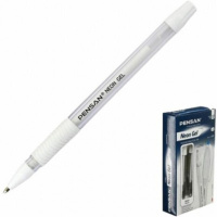 Ручка гелевая PENSAN NEON GEL 1мм, белая, рез. грип.