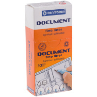 Ручка линер DOCUMENT синяя 0,1 мм. метал. наконечник