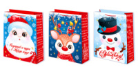 Пакет подар. бумажн. 12*15*6 см, 157гр/м2  Микс новогодний