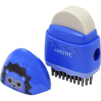 Точилка и ластик 3 в 1 пласт.с контейнером  1 отв., с кисточкой Animals