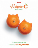 Тетрадь А5 48л кл. Hatber "Vitamin C" выб.лак., 5 диз.в блоке, белизна 98%