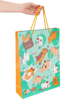 Пакет подар. бумажн. 32*44*10 см, 190гр/м2  Котики