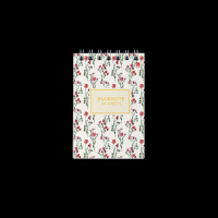 Блокнот А7  40л гребень "Цветы паттерн" клетка