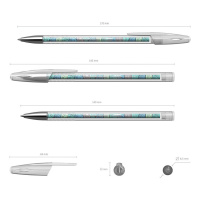 Ручка гелевая EK  Emerald Wave синяя, 0,5мм,