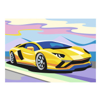 Живопись по номерам с акрилом 30*20см Малышам "Яркая машинка" картон