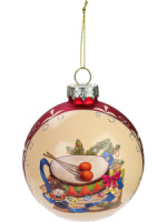 Ёлочный шар  8 см "Праздничный барабан" стекло