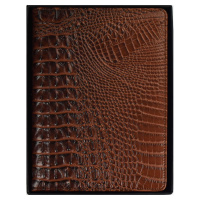 Ежедневник недат. А5+ 160л., кож.зам., тв.пер. "Аллигатор коричневый" тисн. ляссе