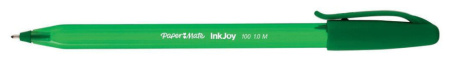 Ручка шар. Paper Mate INKJOY100  зеленые чернила 1,0мм, треугольный корпус, одноразовая