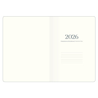 Ежедневник дат. 2026г А5 176л., балакрон, 7БЦ "Monochrome" шелкография, резинка, ляссе