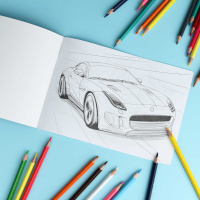 Раскраска "Крутые гонки. Спортивные машины" А5  8стр.