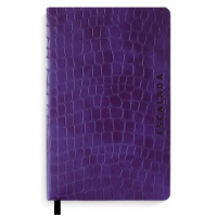 Записная книжка А5  96л., кожзам., мягк.пер. "Кроко фиолетовый" ляссе, тисн.фольгой