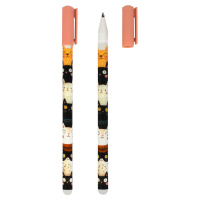 Ручка гелевая стираемая Феникс+ "Веселые коты" синяя, 0,5мм