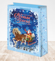 Пакет подар. бумажн. 41*56*24 см, 157гр/м2  Новогодний