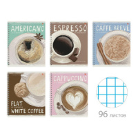 Тетрадь А5  96л кл. гребень Альт "Счастье в кофе" БЕЗ ПОЛЕЙ
