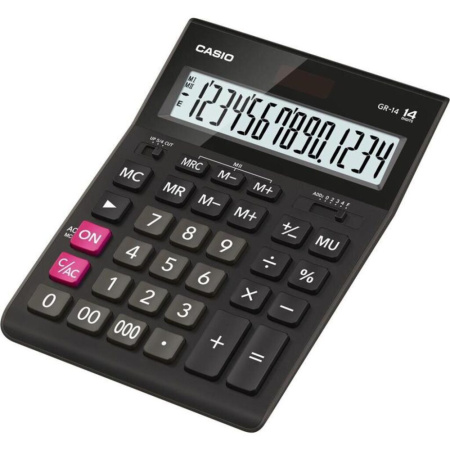 Калькулятор 14 разр. CASIO GR-14 настольный, чёрный