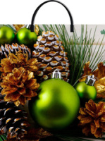 Пакет 36*37см (100мк) с пластиковой ручкой "Зеленые шары" ПВД