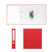 Регистратор А4 50мм, Standart, красный