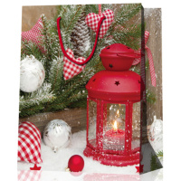 Пакет подар. бум. новогодн. 31*42*12 см 210 гр/м2 "Фонарики" микс дизайнов