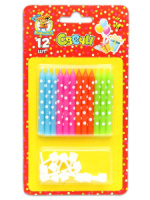 Свечи для торта "Озорные точки" 12шт с подставками