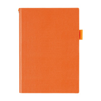 Ежедневник недат. А5 128л., мягк.пер., иск.кожа "Grand. Оранжевый" лин.