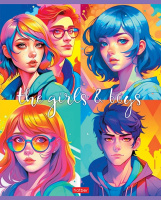 Тетрадь А5 48л кл. Hatber "Новое поколение" 5 диз.в блоке, бел.100%